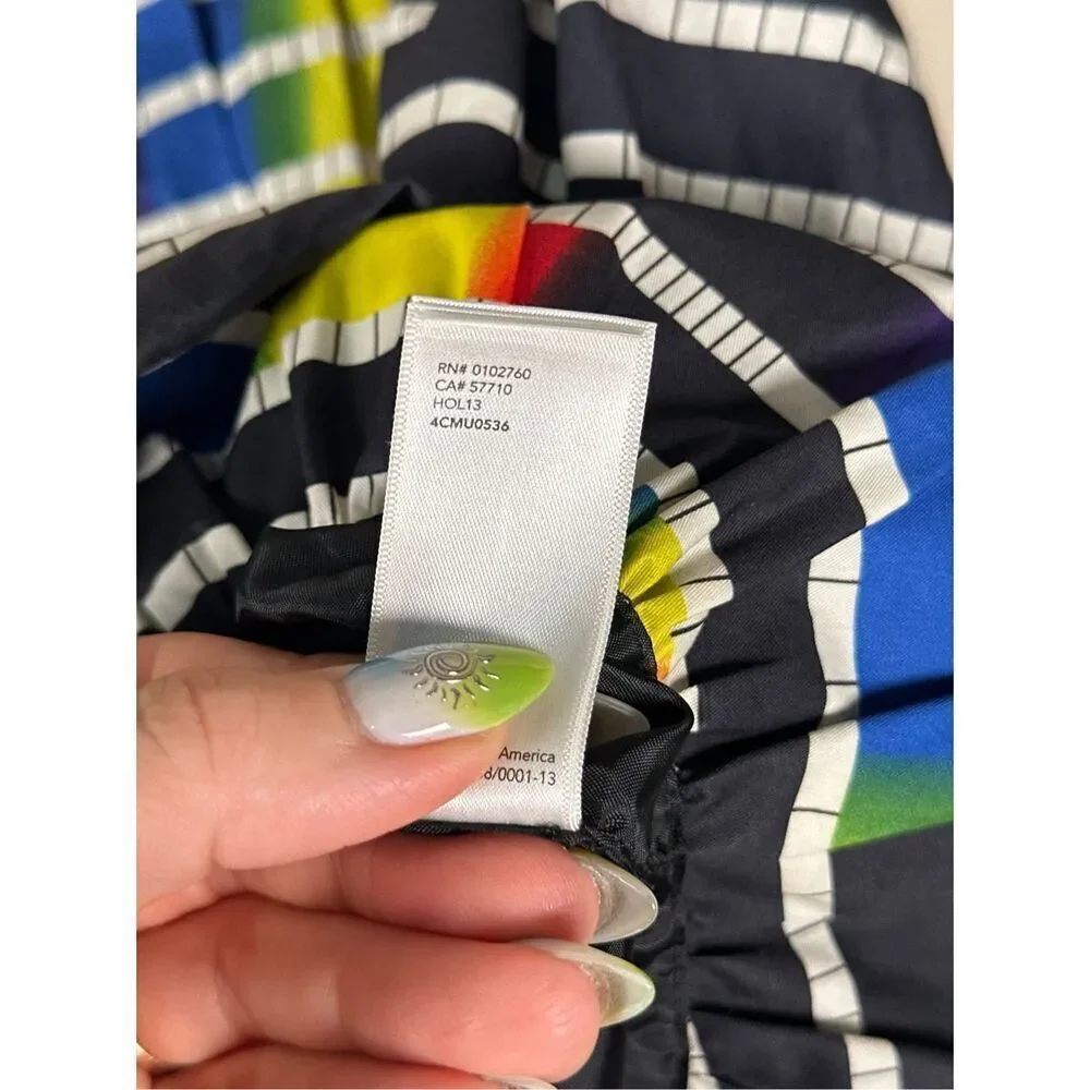 Kate Spade Saturday striped bubble skirt multi color funky fun bright sz 8
